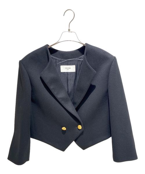 CELINE（セリーヌ）CELINE (セリーヌ) Wool Triomphe Button Loose Military Jacket/ウール トリオンフボタン ルーズ ミリタリージャケット/2V96L998K ブラック サイズ:34の古着・服飾アイテム