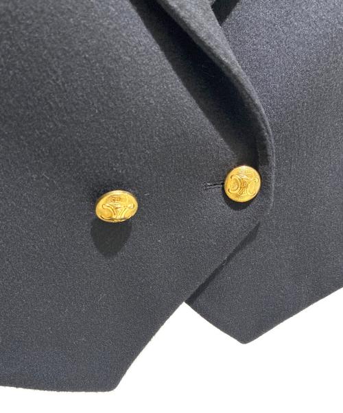 CELINE（セリーヌ）CELINE (セリーヌ) Wool Triomphe Button Loose Military Jacket/ウール トリオンフボタン ルーズ ミリタリージャケット/2V96L998K ブラック サイズ:34の古着・服飾アイテム