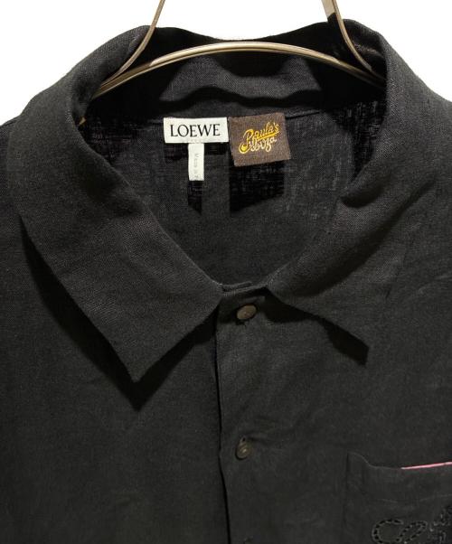 LOEWE（ロエベ）LOEWE (ロエベ) パウライズビザ/アナグラムポケットリネン半袖シャツ ブラック サイズ:40の古着・服飾アイテム