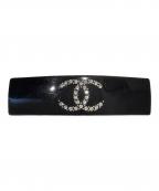 CHANELシャネル）の古着「Coco Mark Rhinestone Barrette/ココマーク ラインストーンバレッタ」｜ブラック
