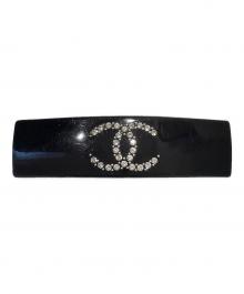 CHANEL（シャネル）の古着「Coco Mark Rhinestone Barrette/ココマーク ラインストーンバレッタ」｜ブラック