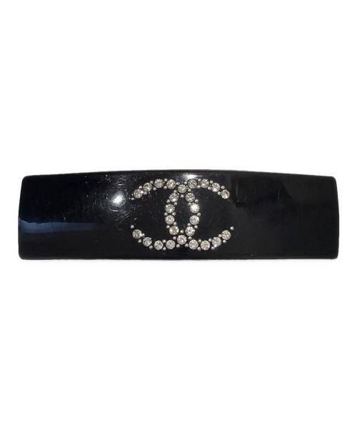 CHANEL（シャネル）CHANEL (シャネル) Coco Mark Rhinestone Barrette/ココマーク ラインストーンバレッタ ブラックの古着・服飾アイテム