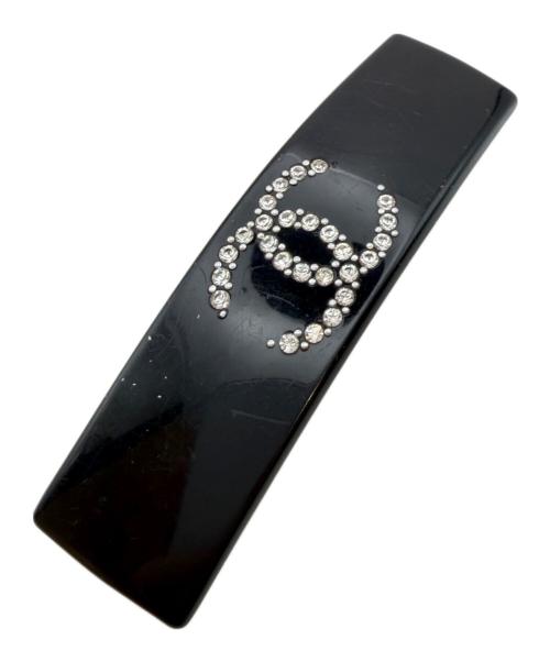 CHANEL（シャネル）CHANEL (シャネル) Coco Mark Rhinestone Barrette/ココマーク ラインストーンバレッタ ブラックの古着・服飾アイテム