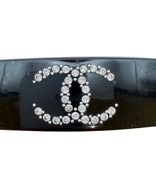 CHANEL（シャネル）CHANEL (シャネル) Coco Mark Rhinestone Barrette/ココマーク ラインストーンバレッタ ブラックの古着・服飾アイテム