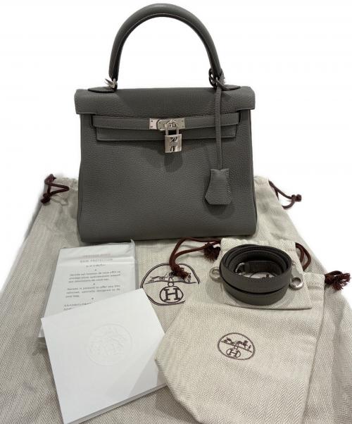 HERMES（エルメス）HERMES (エルメス) ケリー25内縫い/Kelly25Retourne/トゴ/シルバー金具/U刻印 グリメイヤー サイズ:25の古着・服飾アイテム