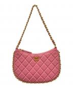 CHANELシャネル）の古着「チェーンショルダーホーボーバッグ/マトラッセホーボーバッグ」｜ピンク×ゴールド金具