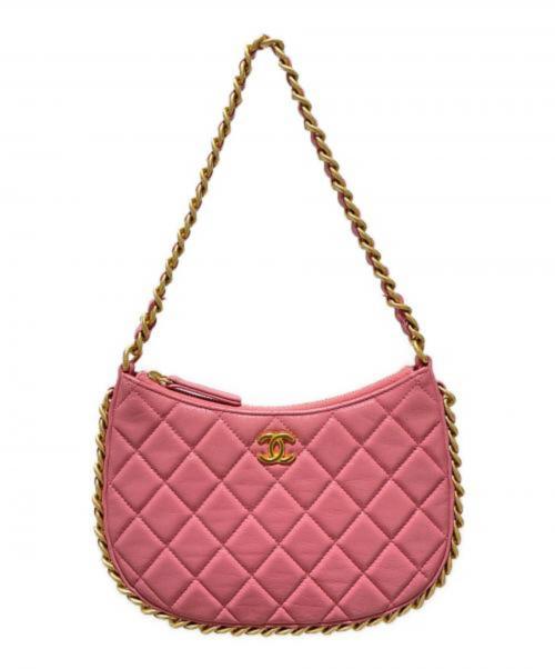 CHANEL（シャネル）CHANEL (シャネル) チェーンショルダーホーボーバッグ/マトラッセホーボーバッグ ピンク×ゴールド金具の古着・服飾アイテム
