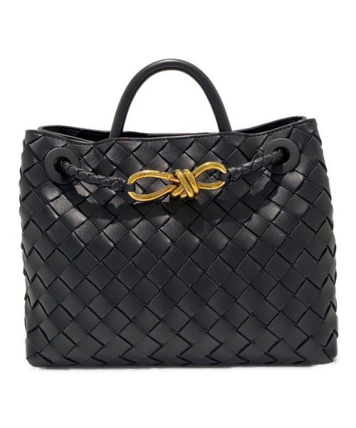 BOTTEGA VENETA（ボッテガベネタ）BOTTEGA VENETA (ボッテガベネタ) イントレチャート アンディアーモ スモール ハンドバッグ ブラック サイズ:スモールの古着・服飾アイテム