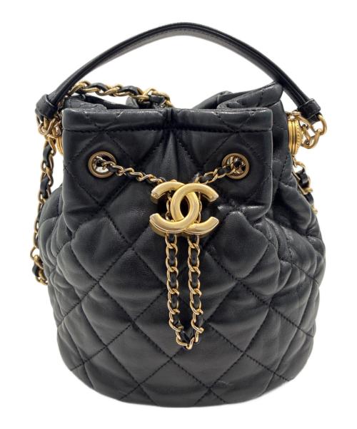 CHANEL（シャネル）CHANEL (シャネル) マトラッセ巾着バッグ ブラックの古着・服飾アイテム