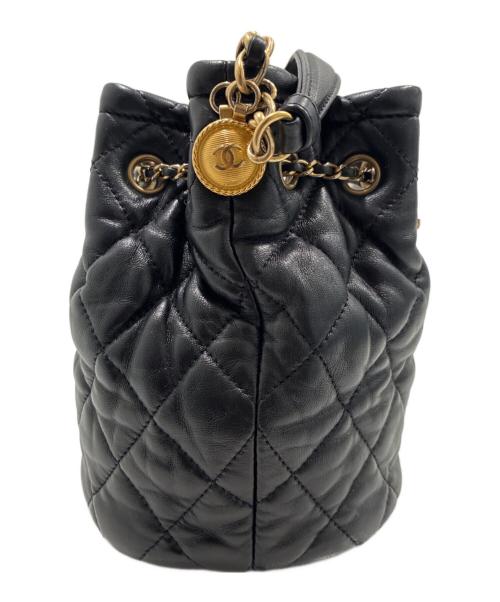 CHANEL（シャネル）CHANEL (シャネル) マトラッセ巾着バッグ ブラックの古着・服飾アイテム