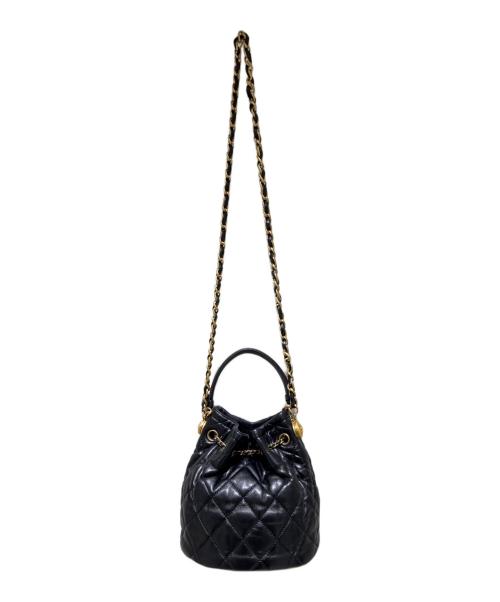 CHANEL（シャネル）CHANEL (シャネル) マトラッセ巾着バッグ ブラックの古着・服飾アイテム