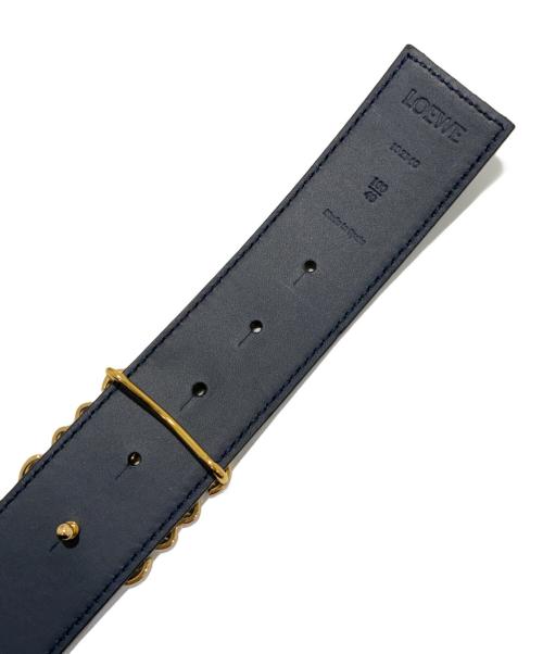 LOEWE（ロエベ）LOEWE (ロエベ) リバーシブルアナグラムベルト ブラック×ネイビー サイズ:100/40の古着・服飾アイテム