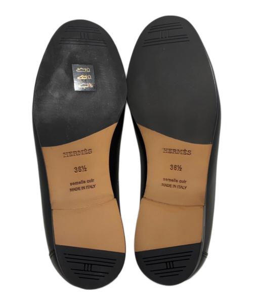 HERMES（エルメス）HERMES (エルメス) コレットローファー ブラック サイズ:SIZE36 1/2の古着・服飾アイテム