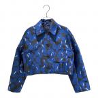 JIL SANDER NAVYジルサンダー ネイビー）の古着「総柄クロップドジャケット」｜ブルー×ブラック
