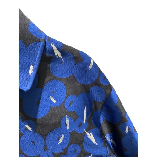 JIL SANDER NAVY（ジルサンダー ネイビー）JIL SANDER NAVY (ジルサンダー ネイビー) 総柄クロップドジャケット ブルー×ブラック サイズ:36の古着・服飾アイテム