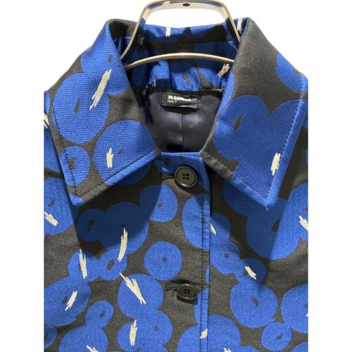 JIL SANDER NAVY（ジルサンダー ネイビー）JIL SANDER NAVY (ジルサンダー ネイビー) 総柄クロップドジャケット ブルー×ブラック サイズ:36の古着・服飾アイテム