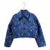 JIL SANDER NAVY（ジルサンダー ネイビー）の古着「総柄クロップドジャケット」｜ブルー×ブラック