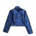 JIL SANDER NAVY (ジルサンダー ネイビー) 総柄クロップドジャケット ブルー×ブラック サイズ:36：20000円
