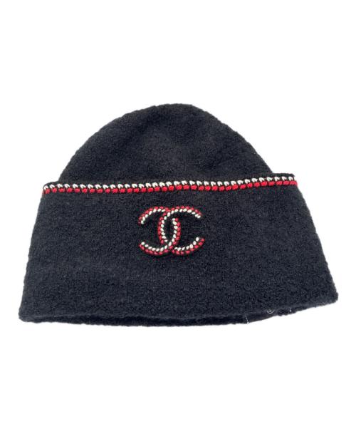 CHANEL（シャネル）CHANEL (シャネル) ココマーク カシミヤ混ニット帽 ブラックの古着・服飾アイテム
