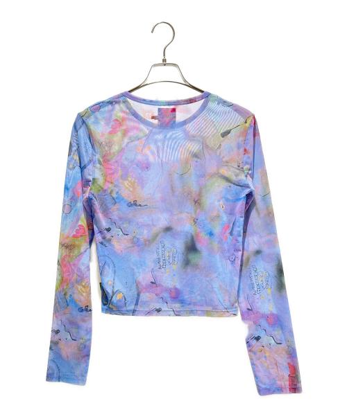 Heaven by Marc Jacobs（ヘブンバイマークジェイコブス）Heaven by Marc Jacobs (ヘブンバイマークジェイコブス) 総柄シアーカットソー/P612P18FA22 ブルー サイズ:Mの古着・服飾アイテム
