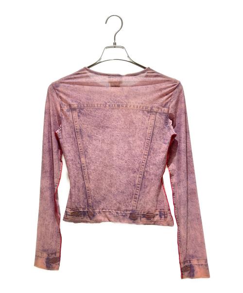 DIESEL（ディーゼル）DIESEL (ディーゼル) Denim Motif Second Skin Top/デニムモチーフ セカンドスキン/T-CLAU-D1 パープル サイズ:Ｍの古着・服飾アイテム