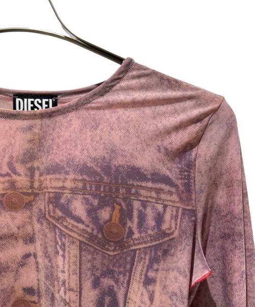 DIESEL（ディーゼル）DIESEL (ディーゼル) Denim Motif Second Skin Top/デニムモチーフ セカンドスキン/T-CLAU-D1 パープル サイズ:Ｍの古着・服飾アイテム