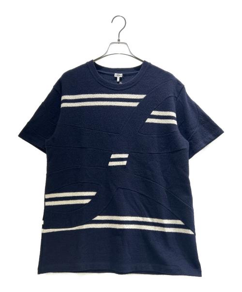 LOEWE（ロエベ）LOEWE (ロエベ) オーバーサイズ ストライプ ウールTシャツ/H526Y22XD8 ネイビー サイズ:Lの古着・服飾アイテム