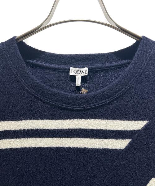 LOEWE（ロエベ）LOEWE (ロエベ) オーバーサイズ ストライプ ウールTシャツ/H526Y22XD8 ネイビー サイズ:Lの古着・服飾アイテム