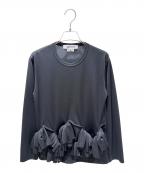 COMME des GARCONSコムデギャルソン）の古着「フリルデザインカットソー」｜ブラック