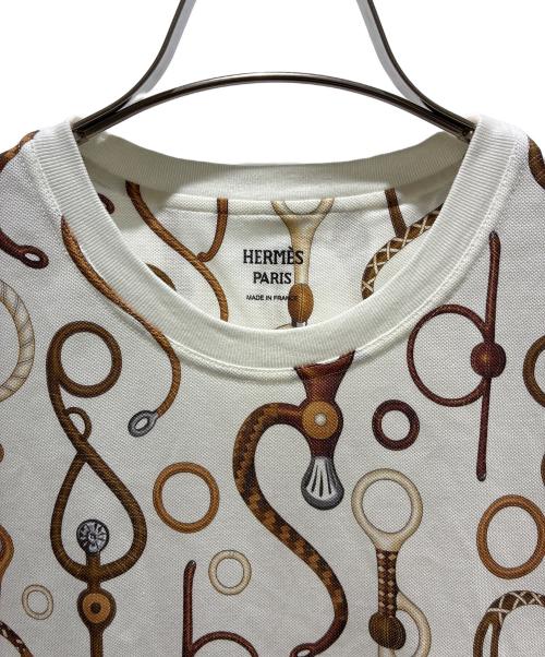 HERMES（エルメス）HERMES (エルメス) PANOPLIE TOUT CUIR JERSEY/4E4632DN ホワイト×ブラウン サイズ:40の古着・服飾アイテム