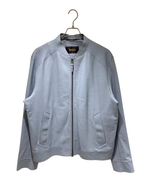 BOSS（ボス）BOSS (ボス) シングルレザージャケット スカイブルー サイズ:52の古着・服飾アイテム