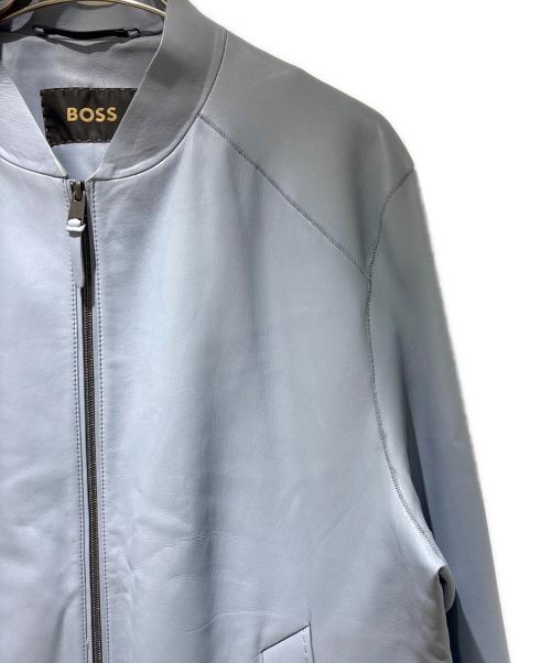 BOSS（ボス）BOSS (ボス) シングルレザージャケット スカイブルー サイズ:52の古着・服飾アイテム