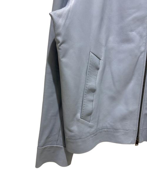 BOSS（ボス）BOSS (ボス) シングルレザージャケット スカイブルー サイズ:52の古着・服飾アイテム