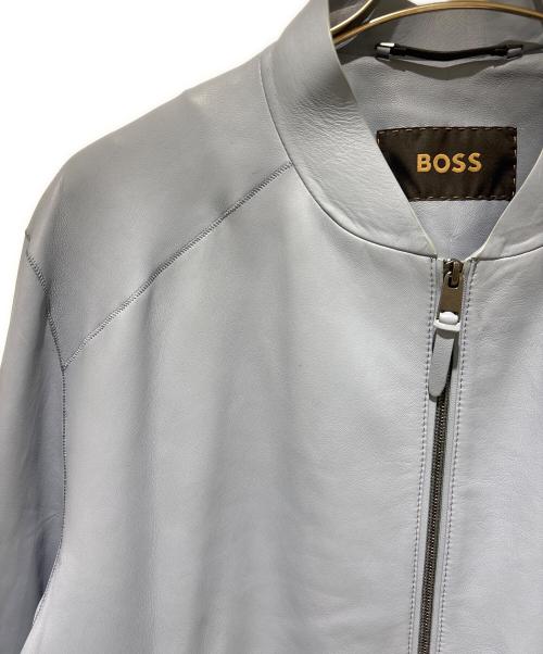 BOSS（ボス）BOSS (ボス) シングルレザージャケット スカイブルー サイズ:52の古着・服飾アイテム