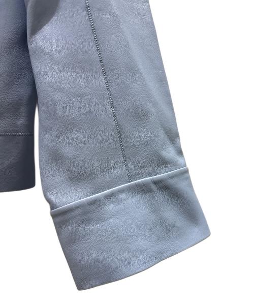 BOSS（ボス）BOSS (ボス) シングルレザージャケット スカイブルー サイズ:52の古着・服飾アイテム
