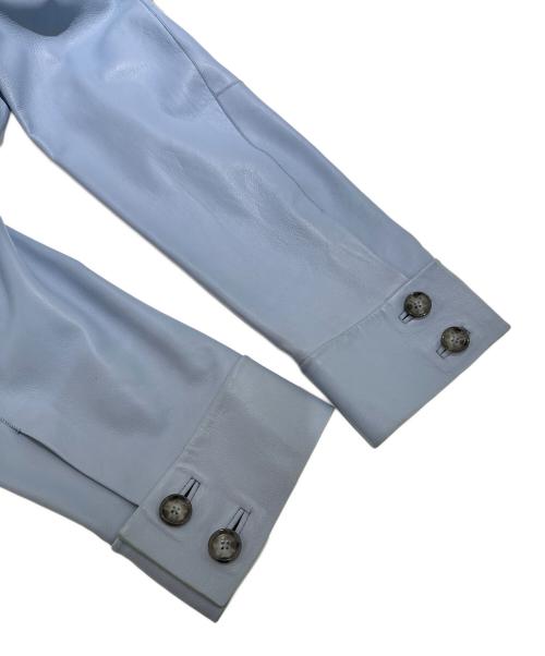 BOSS（ボス）BOSS (ボス) シングルレザージャケット スカイブルー サイズ:52の古着・服飾アイテム