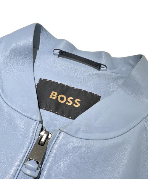 BOSS（ボス）BOSS (ボス) シングルレザージャケット スカイブルー サイズ:52の古着・服飾アイテム