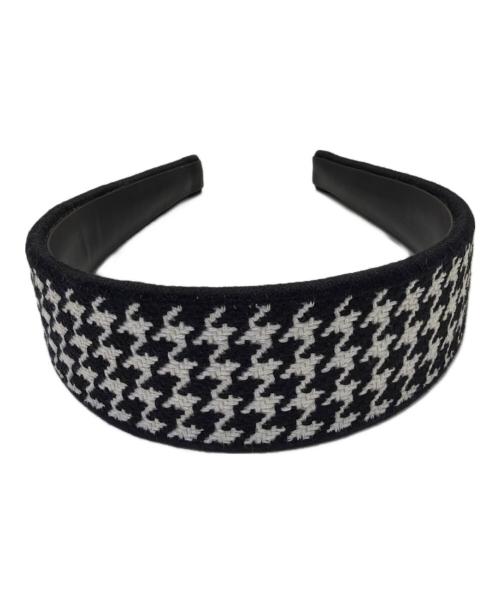 Christian Dior（クリスチャン ディオール）Christian Dior (クリスチャン ディオール) 千鳥柄カチューシャ/35HBP988X132 ブラック×ホワイトの古着・服飾アイテム
