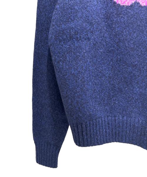 CHANEL（シャネル）CHANEL (シャネル) CC Logo Cashmere Knit Sweater/ココマークカシミヤニット/P73911K10586 ネイビー×ピンク サイズ:36の古着・服飾アイテム