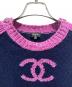 中古・古着 CHANEL (シャネル) CC Logo Cashmere Knit Sweater/ココマークカシミヤニット/P73911K10586 ネイビー×ピンク サイズ:36：300000円