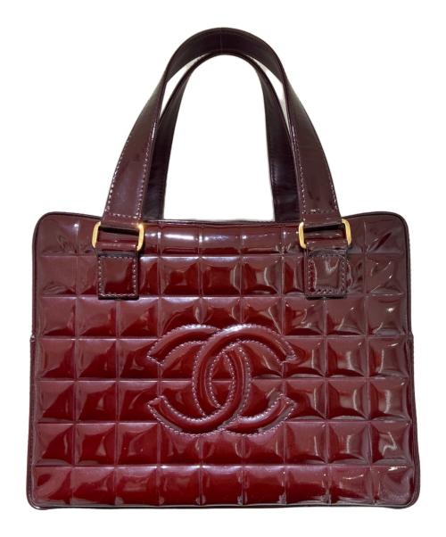CHANEL（シャネル）CHANEL (シャネル) チョコバーココマーク エナメルハンドバッグ ブラウンの古着・服飾アイテム