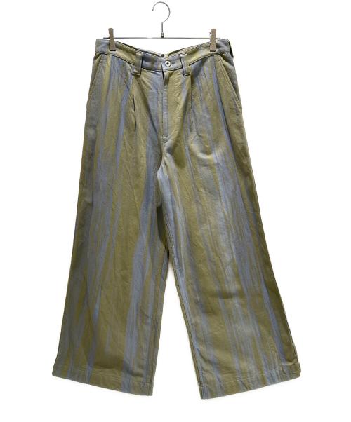 ISSEY MIYAKE MEN（イッセイミヤケメン）ISSEY MIYAKE MEN (イッセイミヤケメン) COTTON JACQUARD PANTS オリーブ サイズ:3の古着・服飾アイテム