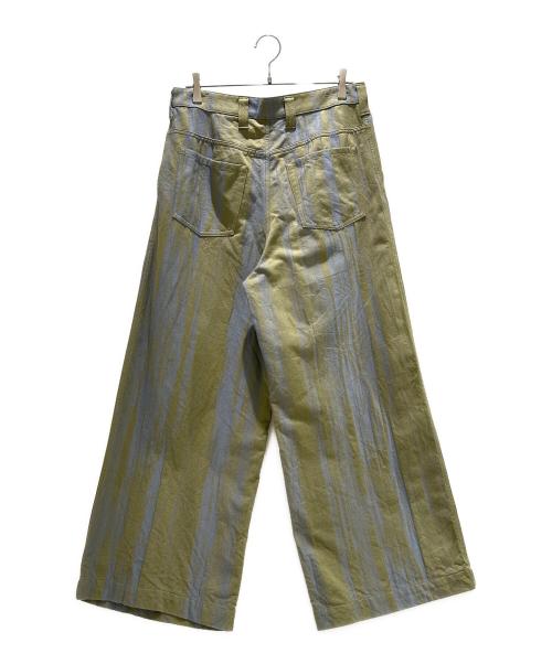 ISSEY MIYAKE MEN（イッセイミヤケメン）ISSEY MIYAKE MEN (イッセイミヤケメン) COTTON JACQUARD PANTS オリーブ サイズ:3の古着・服飾アイテム