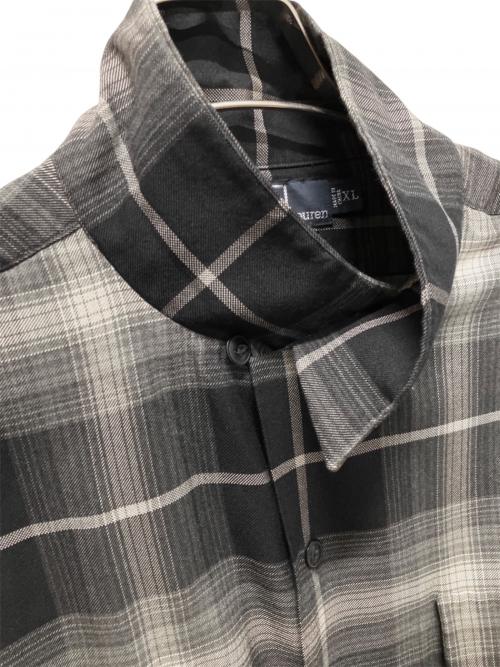 POLO RALPH LAUREN（ポロ・ラルフローレン）POLO RALPH LAUREN (ポロ・ラルフローレン) 90s,オープンカラーオンブレチェックシャツ ブラック サイズ:XLの古着・服飾アイテム