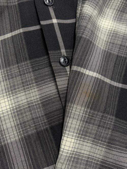 POLO RALPH LAUREN（ポロ・ラルフローレン）POLO RALPH LAUREN (ポロ・ラルフローレン) 90s,オープンカラーオンブレチェックシャツ ブラック サイズ:XLの古着・服飾アイテム