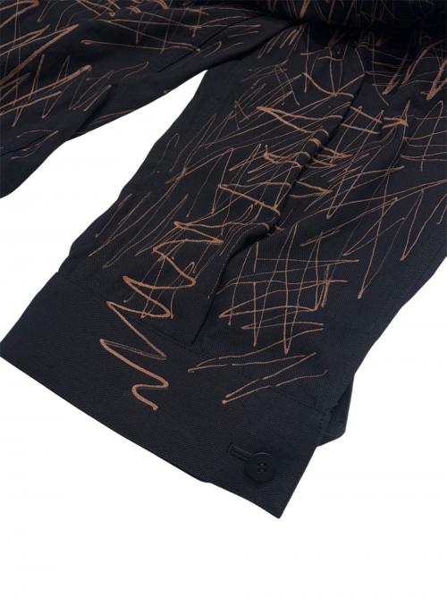 ISSEY MIYAKE MEN（イッセイミヤケメン）ISSEY MIYAKE MEN (イッセイミヤケメン) スケッチデザインジャンプスーツ ブラック×ブラウン サイズ:3の古着・服飾アイテム