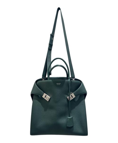 Ferragamo（フェラガモ）Ferragamo (フェラガモ) Hug トートバッグ グリーンの古着・服飾アイテム