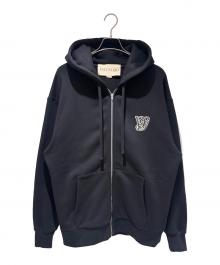VALENTINO（ヴァレンティノ）の古着「ロゴ刺繍ジップアップパーカー/7V3MF29PB36」｜ブラック
