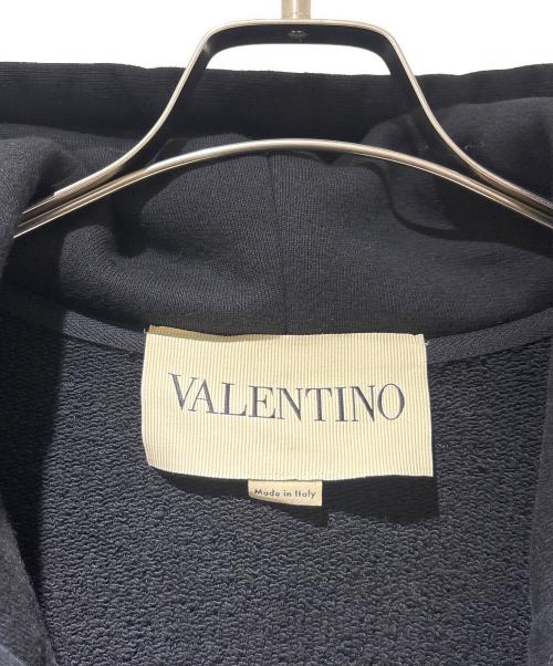 VALENTINO（ヴァレンティノ）VALENTINO (ヴァレンティノ) ロゴ刺繍ジップアップパーカー/7V3MF29PB36 ブラック サイズ:Lの古着・服飾アイテム