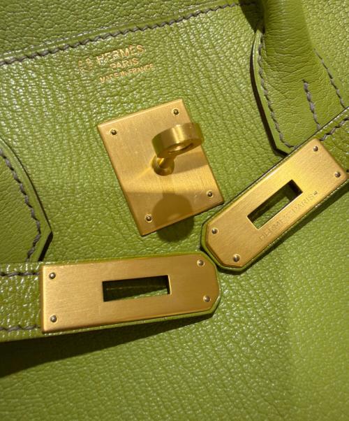 HERMES（エルメス）HERMES (エルメス) バーキン30ヴェルソ/Birkin 30Verso/パーソナルオーダー/マットゴールド金具/□O刻印 グリーン系 サイズ:30の古着・服飾アイテム